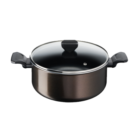 TACHO TEFAL EASY COOK & CLEAN 24CM + TAMPA VIDRO - B5544602