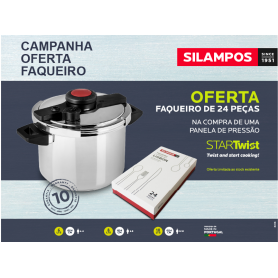 Panela de Pressão Silampos StarTwist 10L - C/Oferta de Faqueiro